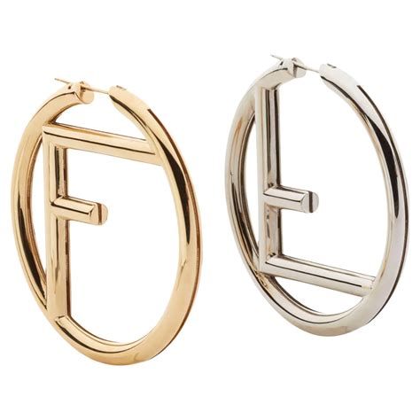 fendi hoops earring|f is Fendi earrings gold.